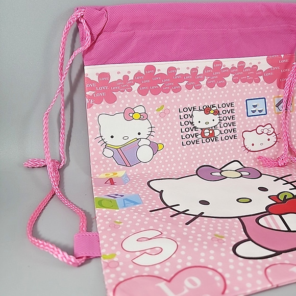 Hello Kitty Love 14" x 10" Drawstring Backpack Vintage NEW - Picture 3 of 4